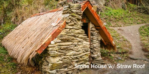Insulation Through the Decades stone-house-straw-roof-insulation